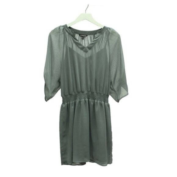 Express Grey Shimmer Dress - Picture 1 of 5